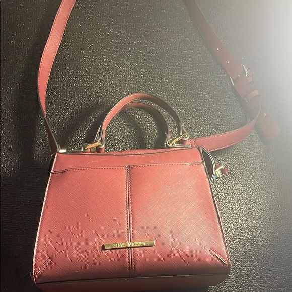 Steve Madden Handbags - Steve Madden Red Crossbody Bag with Gold Accents